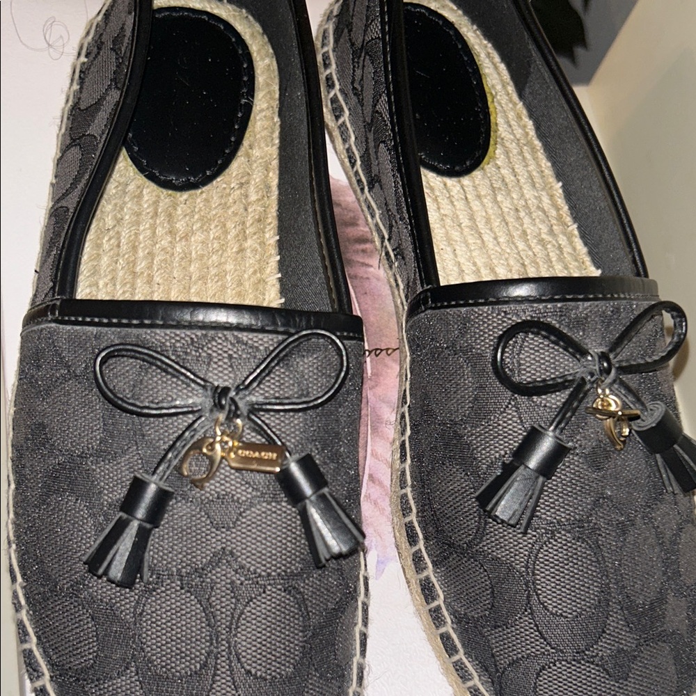Coach Black Patterned Espadrilles With Tassels - image 6